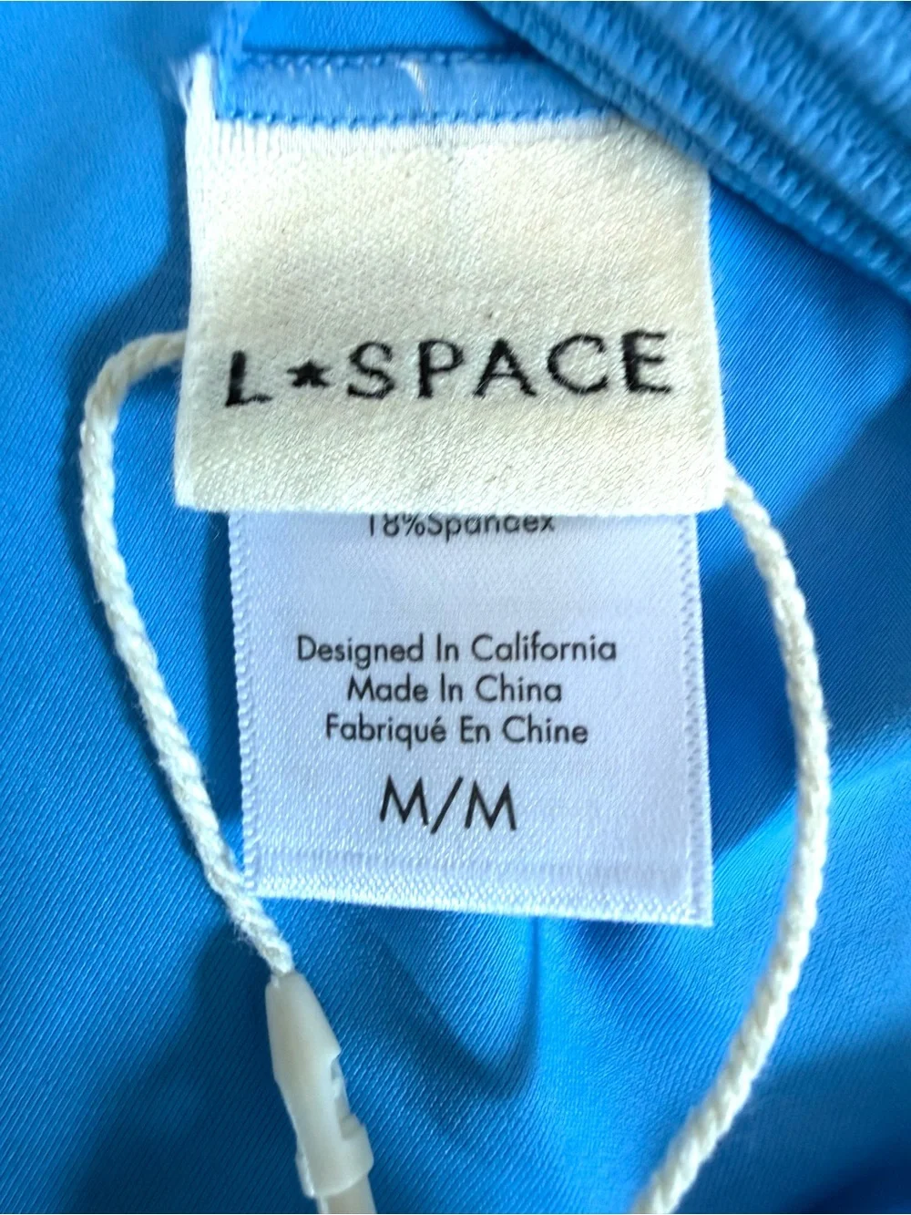 L*Space Mercer Classic Bikini Bottom Light Blue Textured High Cut NWT